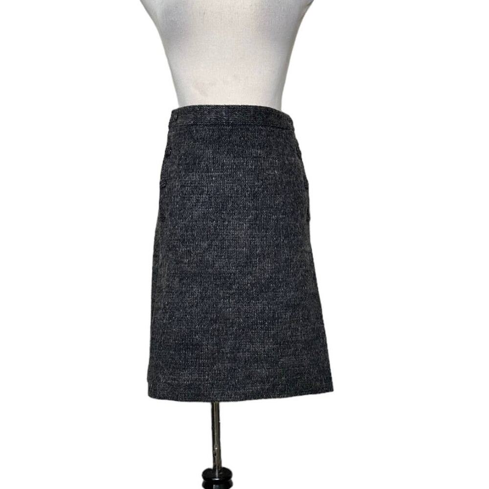 Lu Lu Cheung brown tweed wool skirt size 14